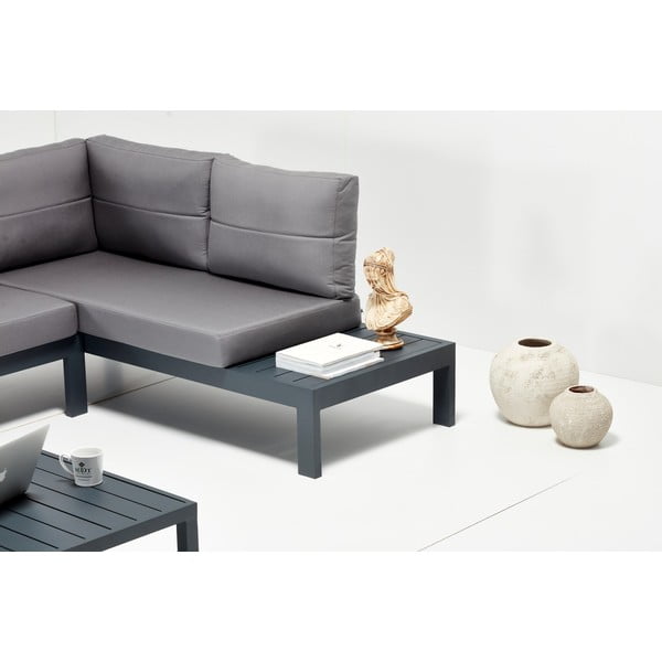 Crna/siva vrtna garnitura aluminijska za 3 osobe Verona – Floriane Garden-image-3