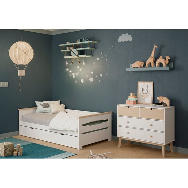 Bijela niska dječja komoda 100x81 cm Estefania - Marckeric-image-1