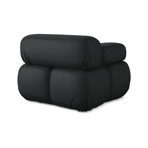 Crna modularna sjedeća garnitura od imitacije kože (s lijevim kutom) Lokua – Makamii-image-4