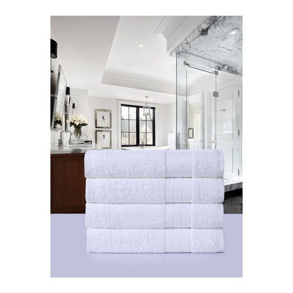 Bijeli pamučni ručnici u setu 4 kom od frotira 50x100 cm – Good Morning-image-2