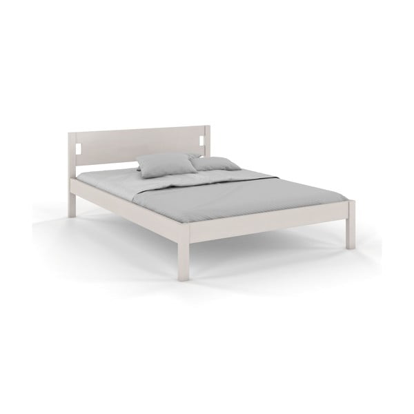 Bijeli bračni krevet od borovine 160x200 cm Laxbaken - Skandica