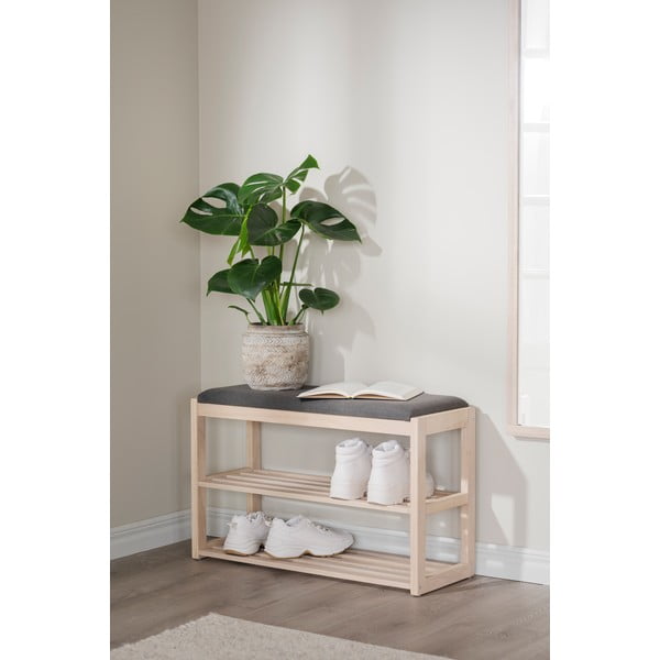 Crni ormarić za cipele od punog hrasta s klupom Confetti – Rowico-image-4