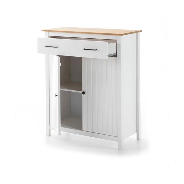 Bijela visoka komoda od masivnog bora 90x110 cm Miranda – Marckeric-image-3