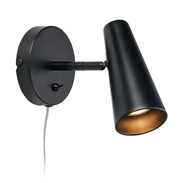 Crna zidna svjetiljka Markslöjd Crest, visina 17 cm