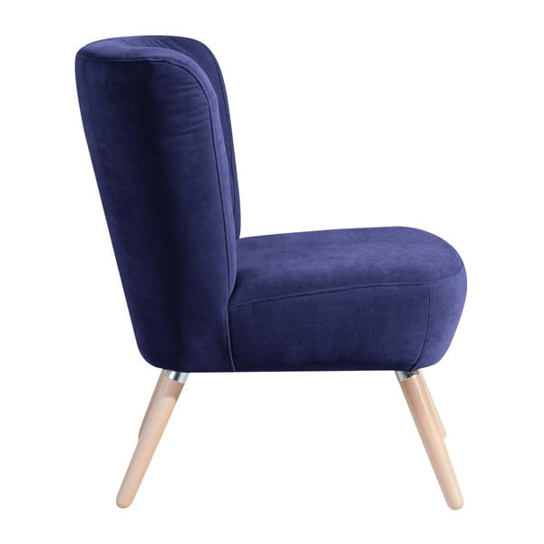 Tamnoplava fotelja Max Winzer Neele Velor-image-2