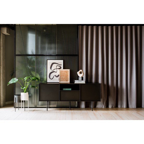 Crna TV komoda 180x79x50 cm Bau – noo.ma-image-1