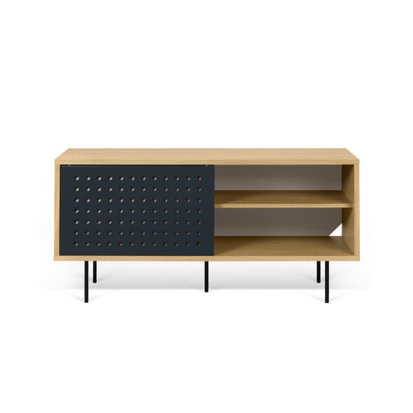 TV komoda u hrastovom drvu s crno-bijelim detaljima TemaHome Dann Dots, dužina 135 cm-image-4
