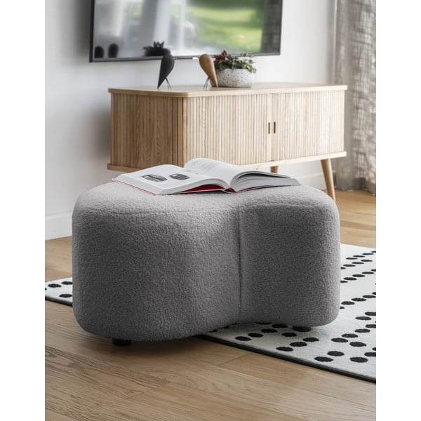 Sivi tabure od bouclé tkanine Miuf – Miuform-image-1