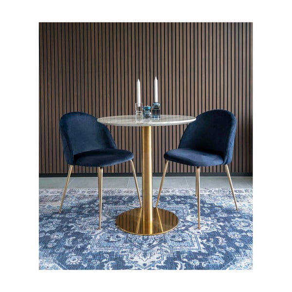 Okrugli blagovaonski stol s pločom stola u mramornom dekoru ø 70 cm Bolzano – House Nordic-image-4