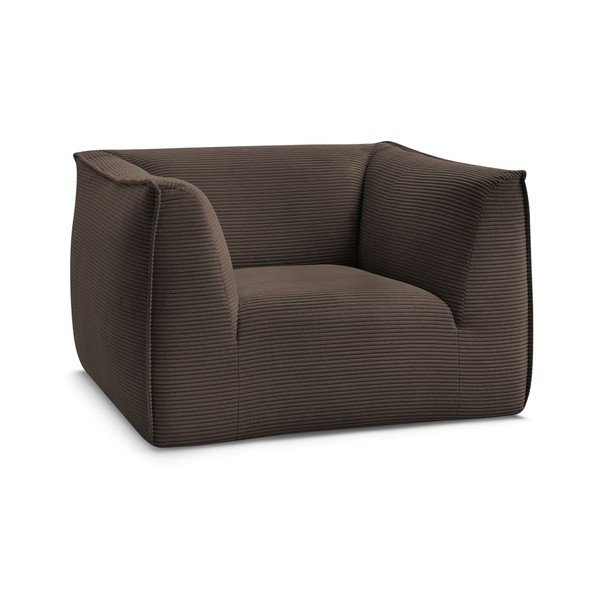 Smeđa fotelja od samta Giorgia – Bobochic Paris