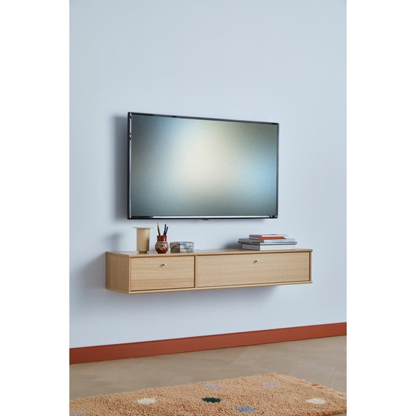 TV komoda u dekoru hrasta u prirodnoj boji 133x22 cm Mistral – Hammel Furniture-image-1