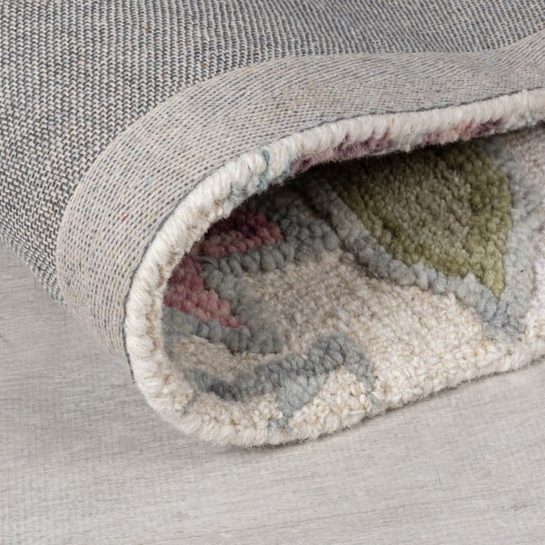 Krem ručno rađen vunen tepih 160x230 cm Tania Floral – Flair Rugs-image-3