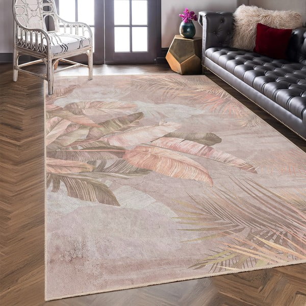 Bež perivia staza 80x200 cm Dusty Leaves – Mila Home-image-2