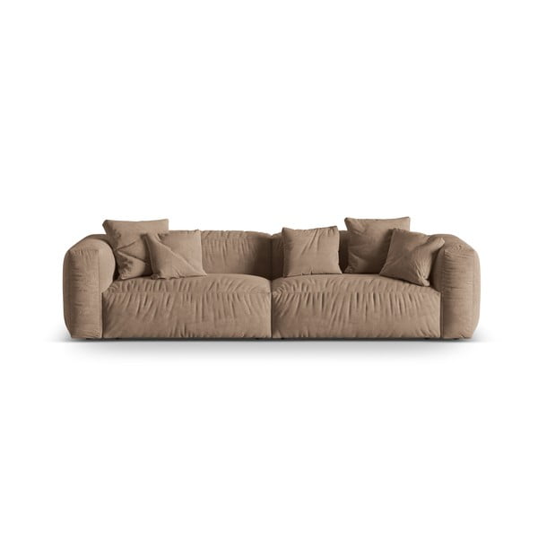 Svjetlo smeđa baršunasti sofa 320 cm Martina – Micadoni