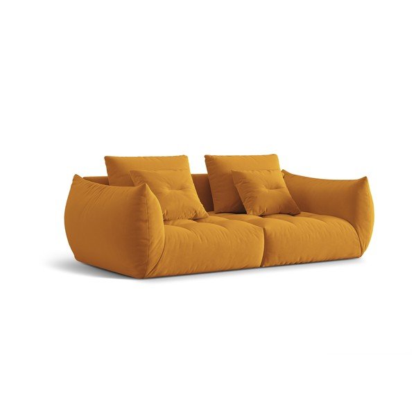 Žuta  baršunasti sofa 232 cm Bloom – Micadoni -image-2