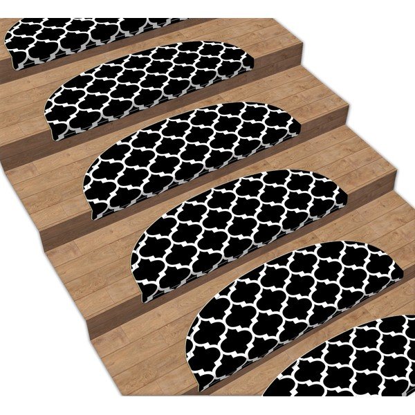 Set od 16 crnih tepiha za stepenice Vitaus Madalyon, 20 x 65 cm-image-1