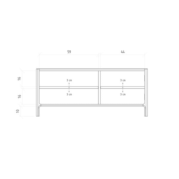 TV komoda od punog hrasta u prirodnoj boji 111x48 cm Twig – The Beds-image-4