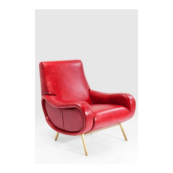 Crvena fotelja Kare Design Capitano