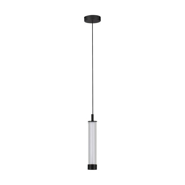Mat crna LED viseća svjetiljka aluminijska s mogućnosti zatamnjivanja sa staklenim sjenilom ø 6,5 cm Glovia – Nova Luce