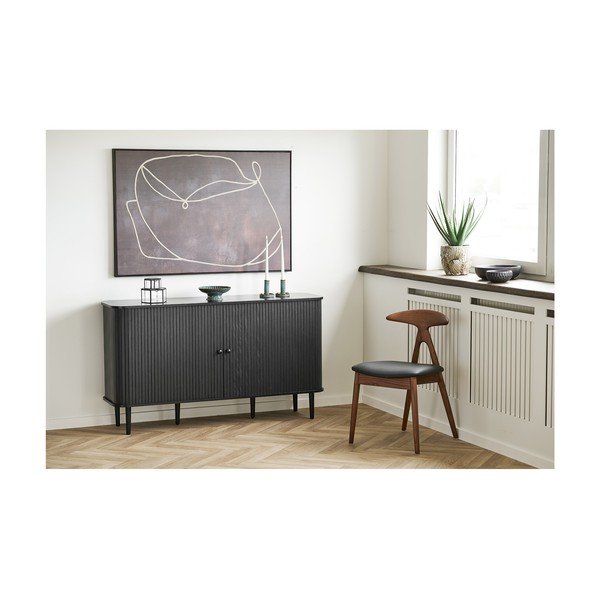 Crna/tamno smeđa blagovaonska stolica od punog hrasta Lanuza – House Nordic-image-3