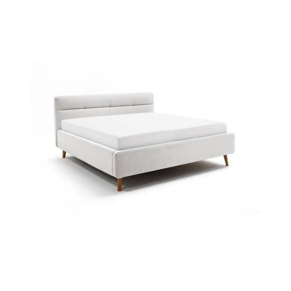 Svijetlo sivi tapecirani bračni krevet s prostorom za odlaganje s podnicom 160x200 cm Lotte – Meise Möbel