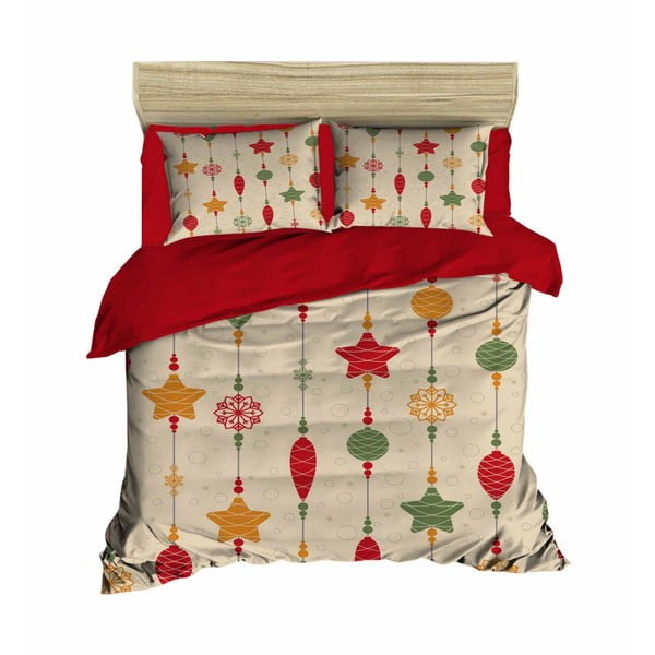 Božićna posteljina na bračnom krevetu s plahtama Juana, 160 x 220 cm