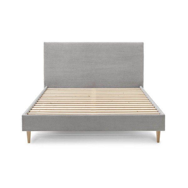 Bračni krevet od sivog sumota Bobochic Paris Anja Light, 160 x 200 cm-image-1