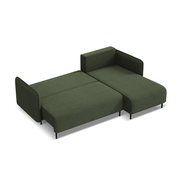 Zelena sklopiva/s prostorom za odlaganje kutna garnitura (s desnim kutom) Luana – Makamii-image-2