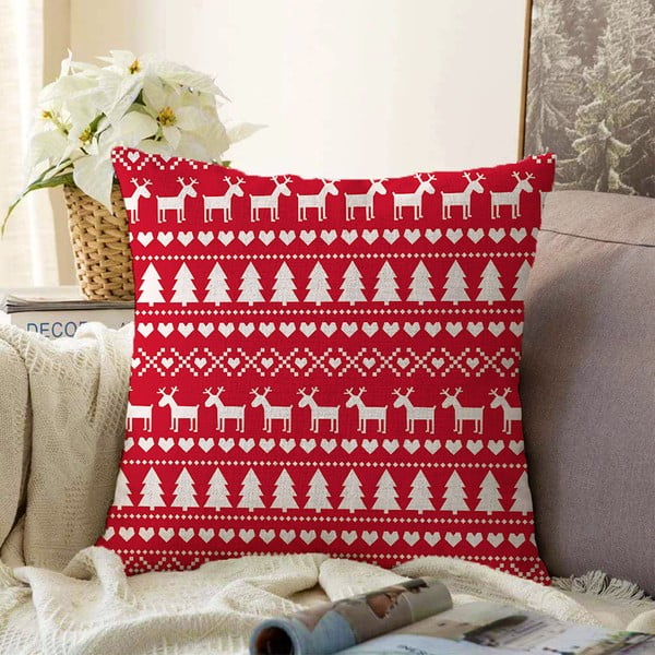 Božićna jastučnica od chenille Minimalističke jastučnice Sretan Božić, 55 x 55 cm