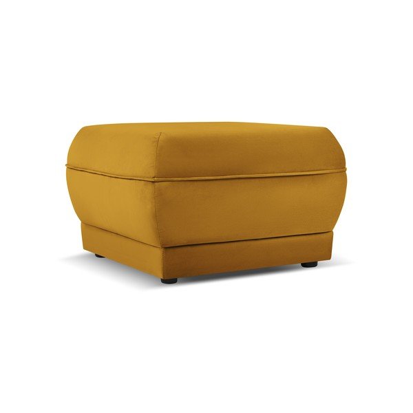 Žuti  baršunast tabure Lando – Micadoni Home-image-2