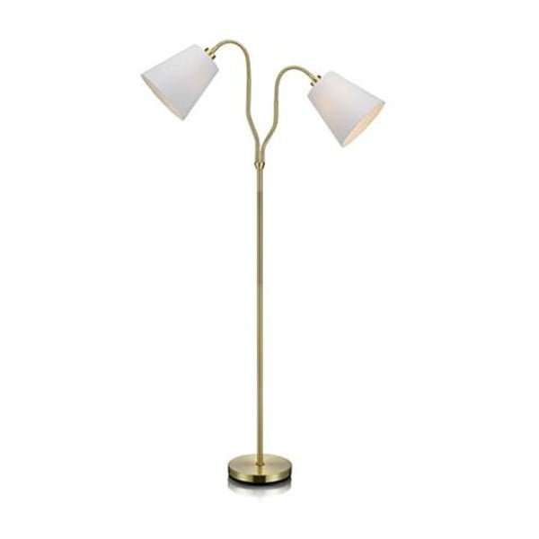 Zlatna samostojeća svjetiljka s bijelim sjenilima Markslöjd Modena