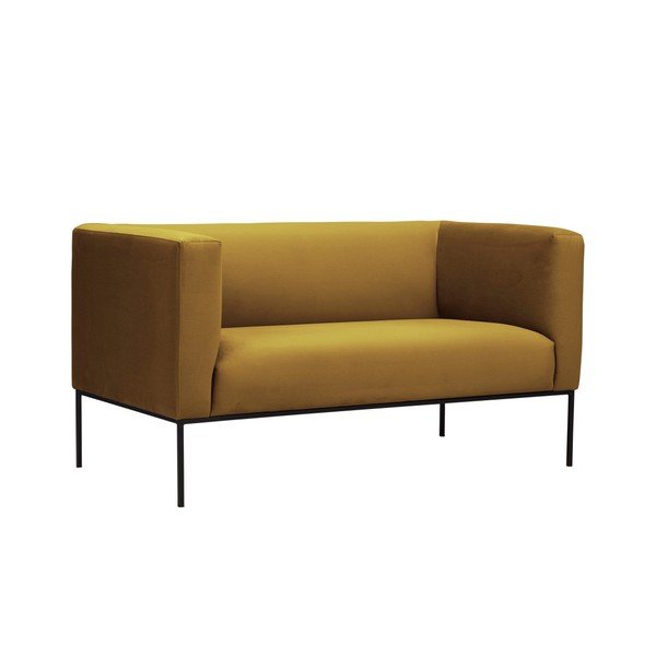 Žuta baršunasta sofa Windsor & Co Sofas Neptune, 145 cm-image-2
