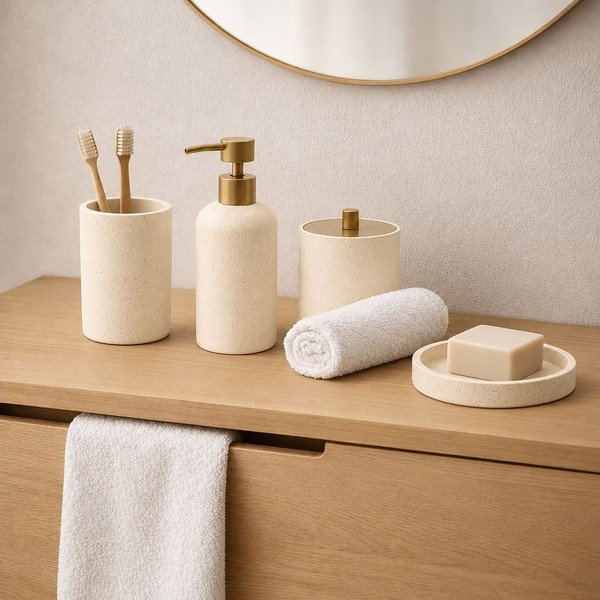 Bež dozator sapuna od polyresina Oria – douceur d'intérieur-image-2