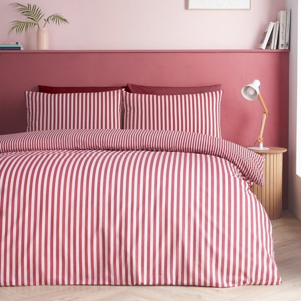 Bordo posteljina za krevet za jednu osobu 135x200 cm Epping Textured Stripe – Catherine Lansfield