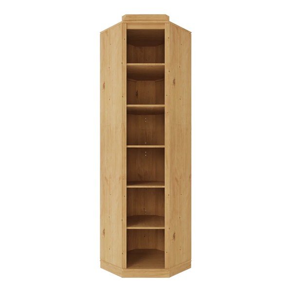 Biblioteka od masivnog bora u svijetloj prirodnoj boji 85x219x56 cm Anita – Støraa