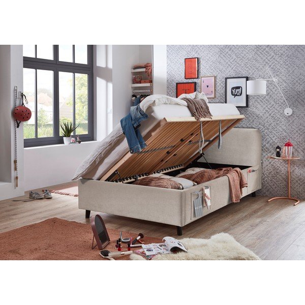 Bež dječji krevet s prostorom za odlaganje s podnicom 120x200 cm Cosy – Meise Möbel-image-2
