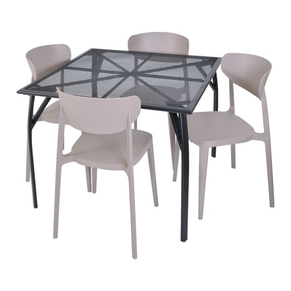 Svjetlo smeđa plastična vrtna stolica Mare – Rojaplast-image-3