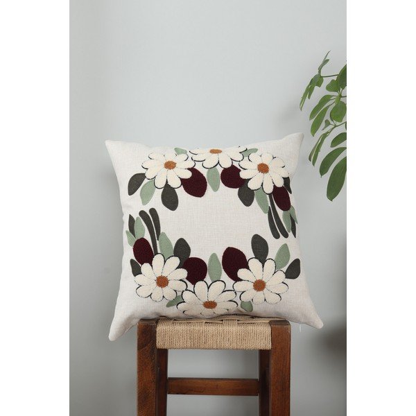 Laneni ukrasni jastuk 43x43 cm Papatya – Mioli Decor-image-1