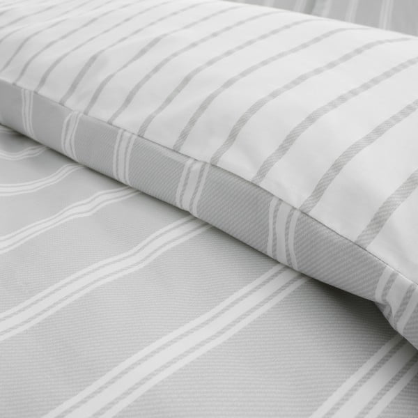 Siva pamučna posteljina za bračni krevet 200x200 cm Ashford Stripe – Bianca-image-4