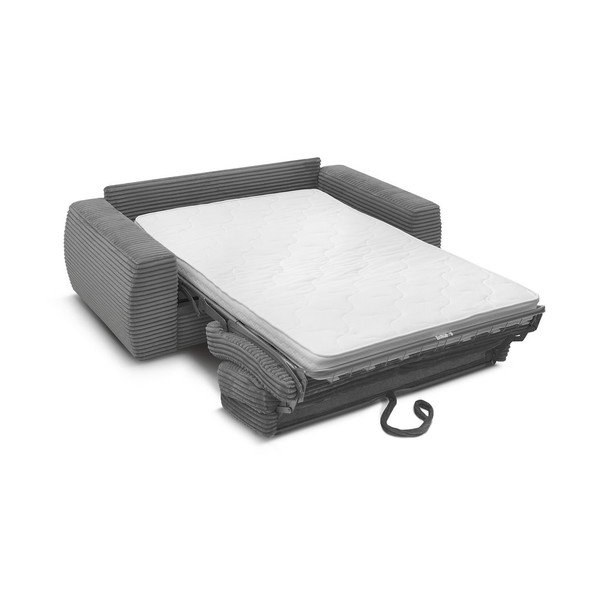 Tamno siva sofa za spavanje/sklopiva od samta 240 cm Hugo – Bobochic Paris-image-3