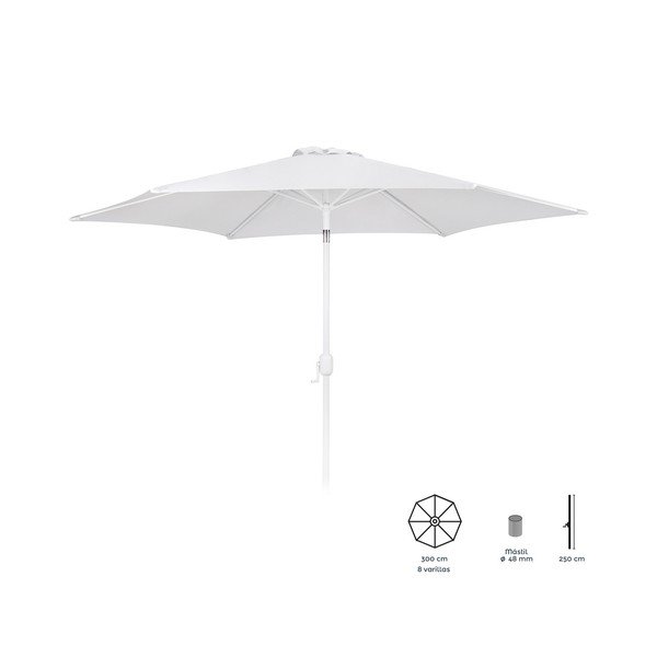 Bijeli suncobran ø 300 cm Alba - LDK Garden-image-1