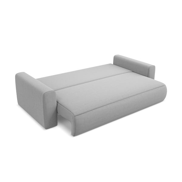 Svijetlo siva baršunasti sklopiva/s prostorom za odlaganje sofa 238 cm Kapua – Makamii-image-3