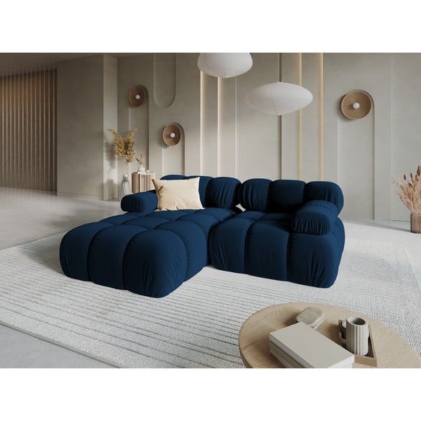 Plava baršunasta sofa 191 cm Bellis – Micadoni Home-image-1
