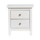 Bijeli noćni ormarić od masivnog borovog drveta s 2 ladice Marckeric Berna
