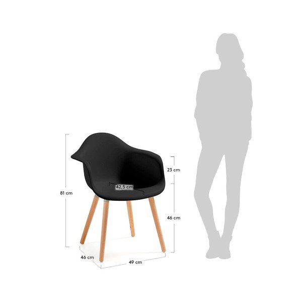 Set od 2 crne blagovaonske stolice La Forma Kenna-image-3