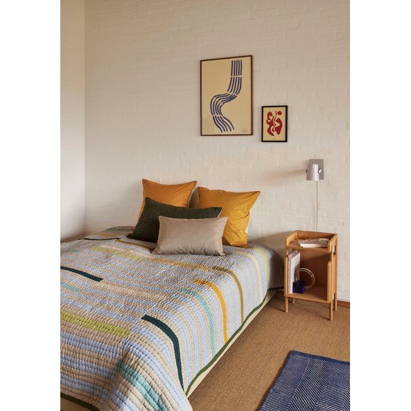 Zeleni pamučni prekrivač za bračni krevet 260x260 cm Twist - Hübsch-image-1