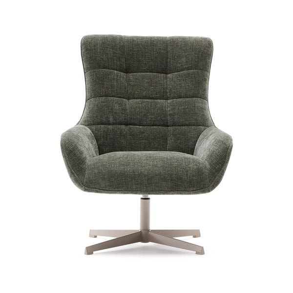 Okretna fotelja prljavo zelena od šenila Teryl – Kave Home-image-1