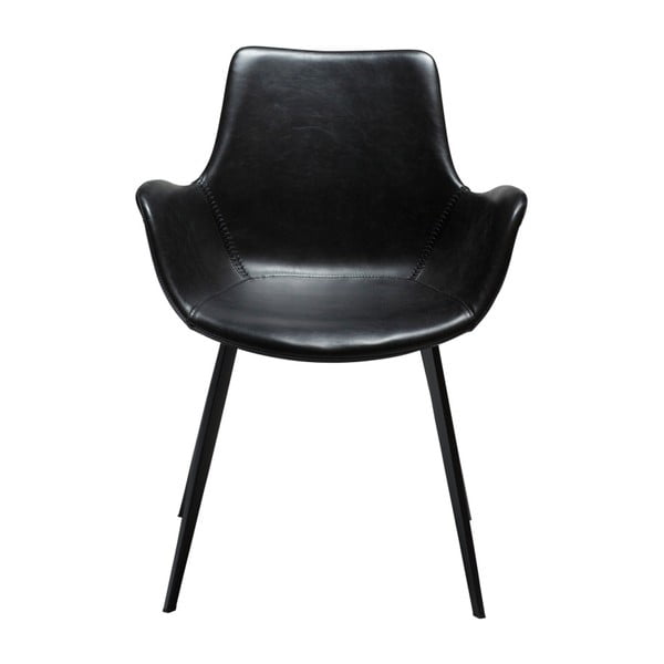 crna stolica od umjetne kože za blagovaonu s naslonima za ruke DAN ispisne Denmark Hype-image-1