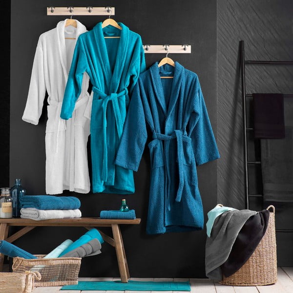 Antracitno sivi pamučan kućni ogrtač M Tendresse – douceur d'intérieur-image-3