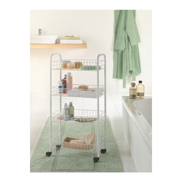 Bijela metalna mobilna polica 41x84 cm Pisa – Metaltex-image-3